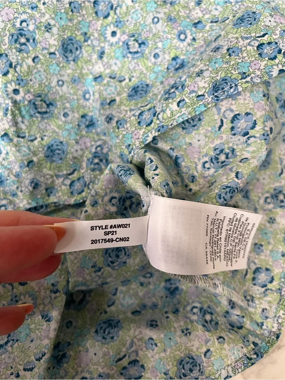 J. Crew x Liberty London Puff-sleeve top in Liberty Amelie floral blue ruffle XS